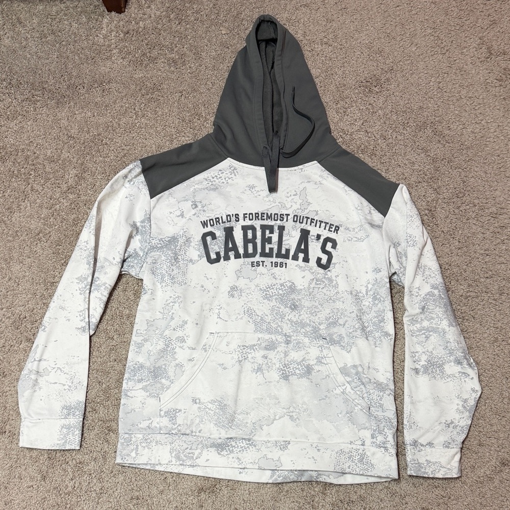 Cabela's Charcoal and White Pullover Hoodie